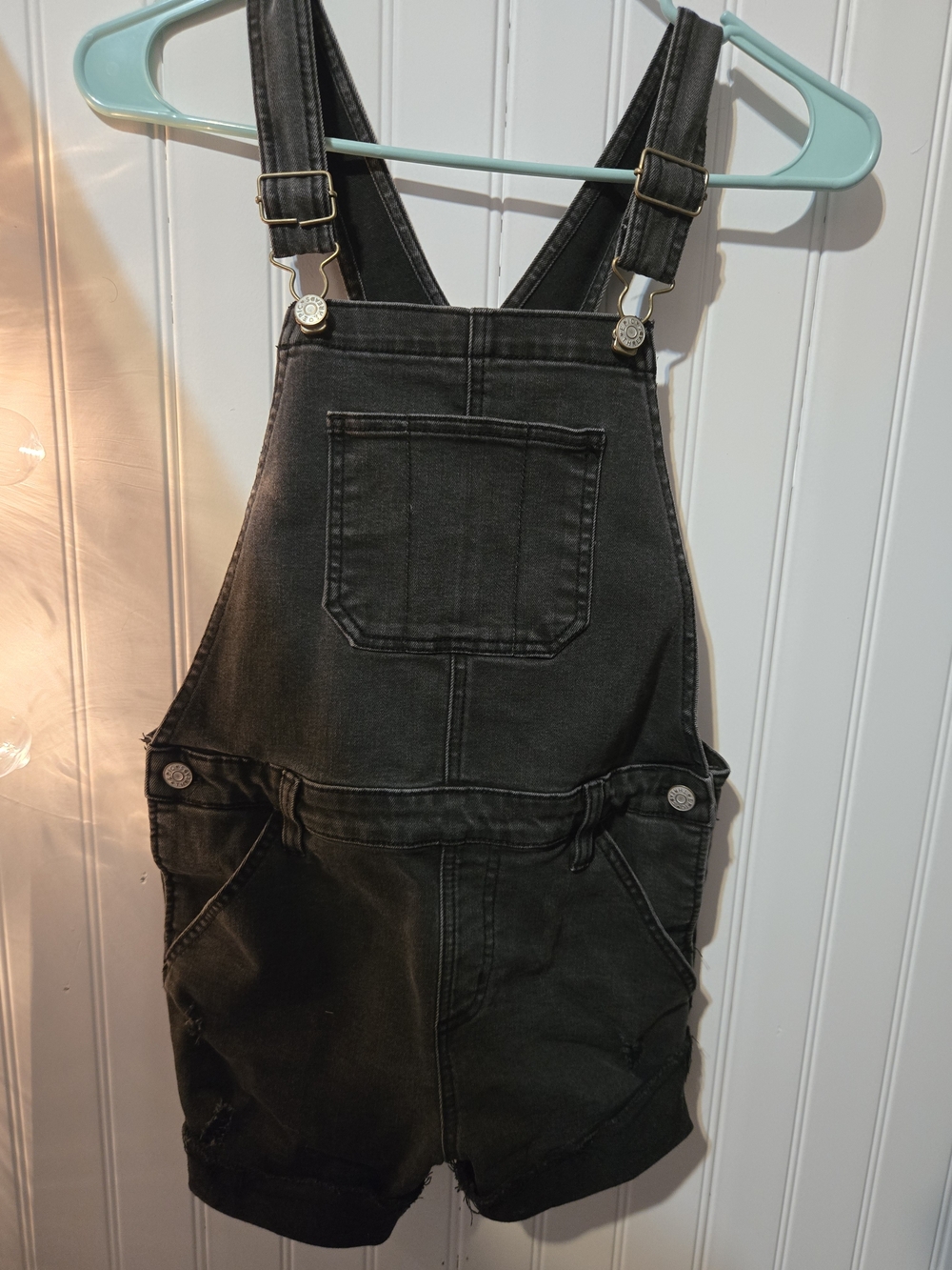 Epic Threads Black Denim Shortalls Overalls